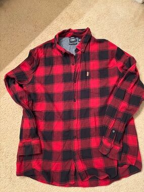 Men's 2XL Chaps red and black brushed flannel